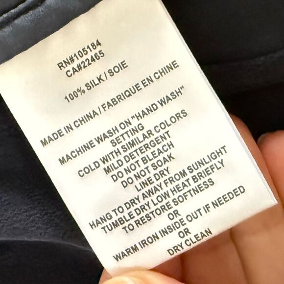 Go by GoSilk Mattes/Shine Wide Leg Silk Pants in Midnight Navy L NWT - Picture 10 of 12